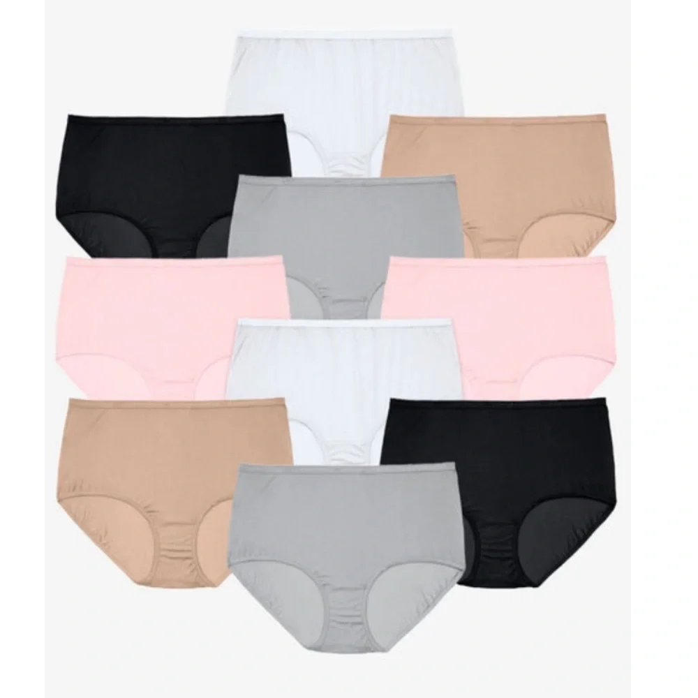New 10 Pack Cotton Panties size 16 8X 9X Comfort Choice Woman Within